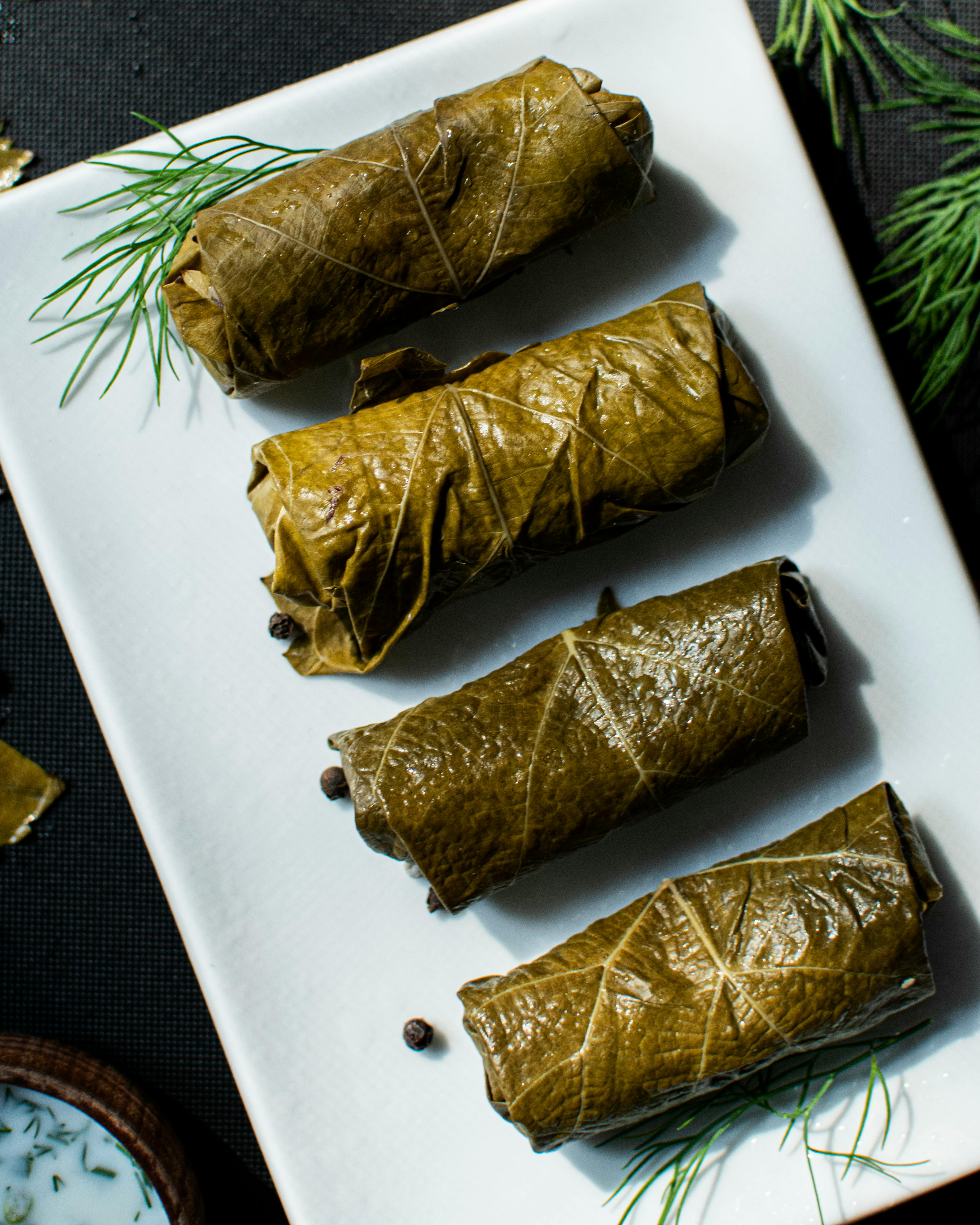 Paneer and Pomegranate Dolma