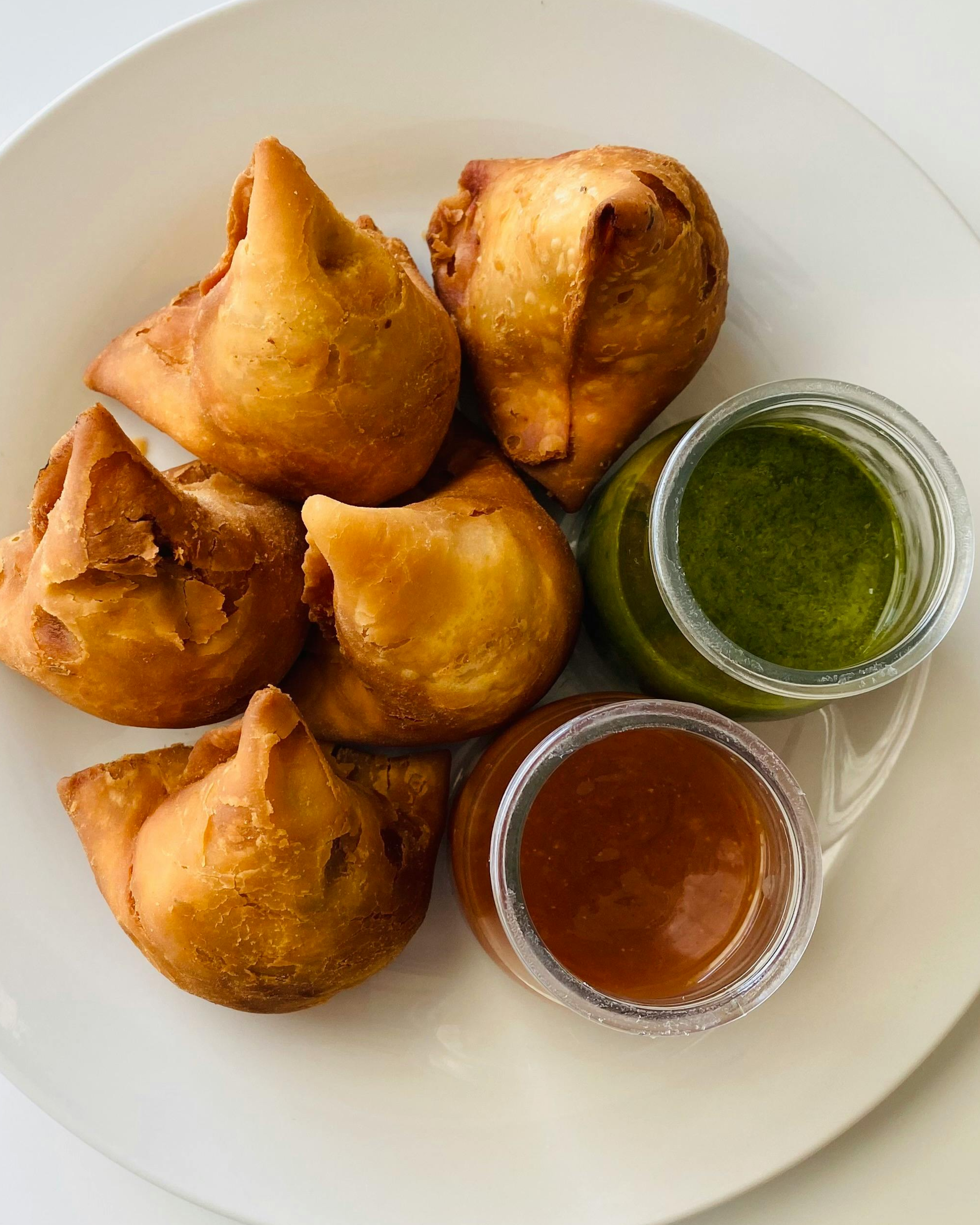 Spiced Feta and Paneer Samosas